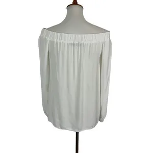 Lola And Sophie Top XS White Off Shoulder Long Sleeve Blouse Romantic Chic thumbnail 4