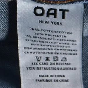 OAT New York Wide Leg Braided Waist Jeans Blue Raw Hem Size 0/25 thumbnail 5