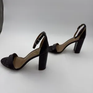 Sam Edelman Womens Yaro Sandal 10.5 Eggplant Leather Chunky Heel Ankle Strap thumbnail 9