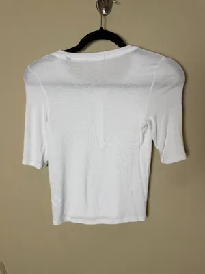 ATM Elbow Sleeve Button Placard Henley Ribbed Lightweight Tee Shirt Top Size XS thumbnail 5
