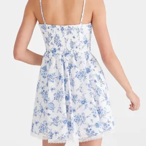 Aeropostale Blue and White Sleeveless Midi Sundress thumbnail 3