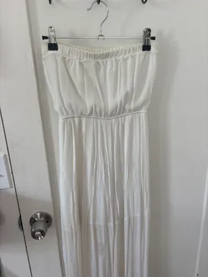 Strapless Long White Beach Dress Size XS thumbnail 7