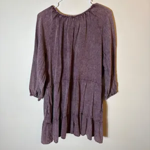 Talulah Purple Tiered Dress Long Sleeve V Neck Casual Cotton Size Medium‎ thumbnail 8