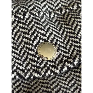 Lauren Ralph Lauren Cardigan Sweater Black White Herringbone thumbnail 4