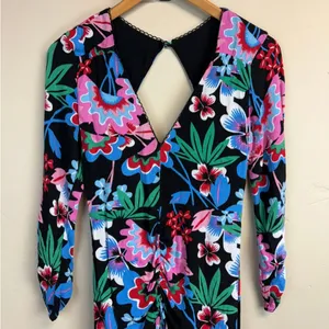 Anthropologie Maeve Ruched V-Neck Floral Midi/Maxi Dress Size 4 thumbnail 3