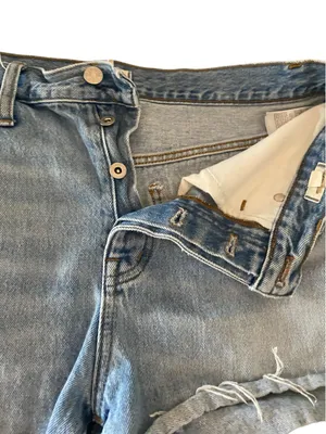 Madewell Relaxed Denim Medium Wash Cutoff Jean Shorts Button Fly 29 Basic boho thumbnail 7