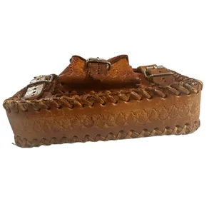 Vintage Style Hand Tooled Leather Crossbody Saddle Bag Boho Festival Purse thumbnail 7