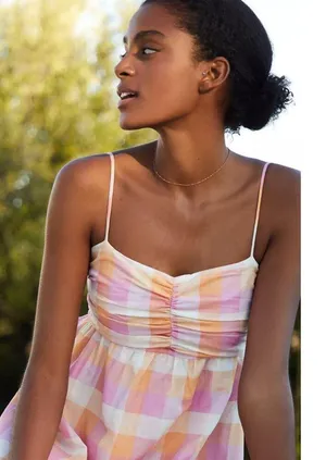 Anthropologie Charlie Holiday Women's Madonna Mini Dress Tonal Hibiscus. Size 8 thumbnail 4
