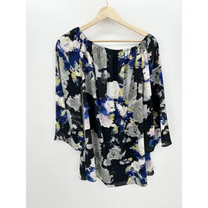 Buddy Love Women Small‎ Floral Rose Watercolor Off Shoulder Dress Bell Sleeve thumbnail 2