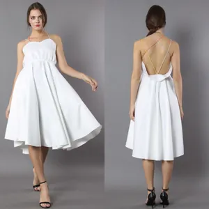 Minusey Luxurious White Cross-Strap Open Back Dress‎ thumbnail 2