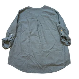 Soft Surroundings Embroidered Linen Blend Tunic Top Blue V-Neck‎ Plus Size 1X thumbnail 8