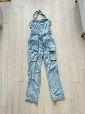 Free People Go West Utility Denim Jumpsuit thumbnail 2