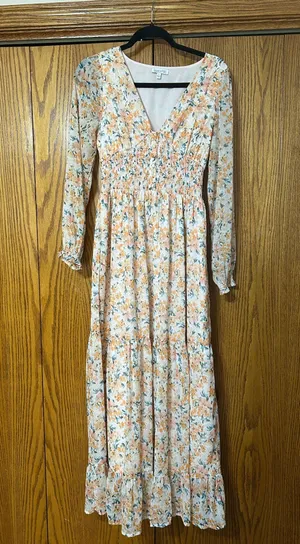 Patrons of Peace Pink floral dress thumbnail 1
