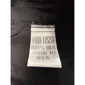 Womens Andres Silk Button Down Shirt Black Size L thumbnail 6
