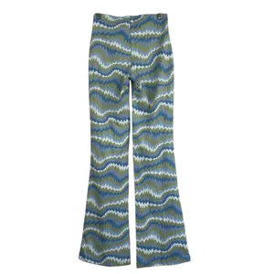 Urban Outfitters‎ Flare Pants Womens XS Green Abstract Psychedelic Knit Y2K thumbnail 4