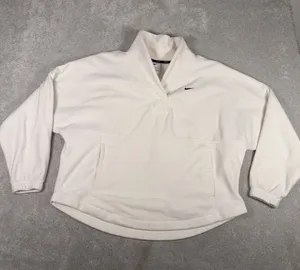 Nike Therma-FIT One Women's Oversized Long-Sleeve Fleece FB5642-110 Sz‎ L thumbnail 1