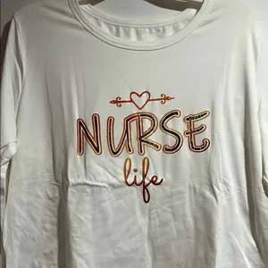 Nurse life, long sleeve extra large shirt. 100% polyester. NWOT thumbnail 1