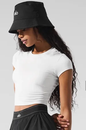 White Alo Crop Yoga Top thumbnail 1