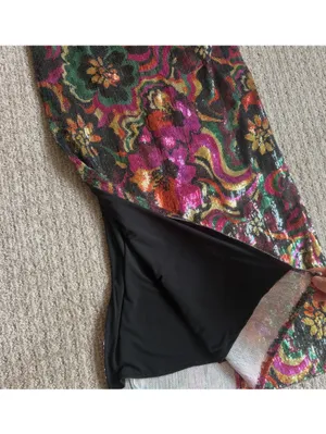 Misa Los Angeles Nakia Floral Sequin Sleeveless Midi Dress size small thumbnail 9