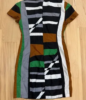 Derek Lam geometric print linen dress Size 6 #designer #dress thumbnail 1