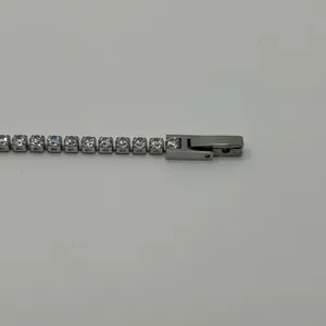 Moissanite Tennis Bracelet Real Silver VVS D Color Iced Out 3mm 7.5 Inch No Pass thumbnail 5