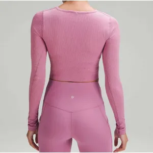 Lululemon Ebb to Street Long Sleeve Cropped Shirt Velvet Dust Purple Pink 10 thumbnail 2