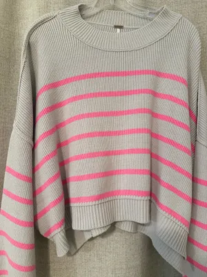 Free People Stripe Easy Street Crop Sweater | XL thumbnail 2