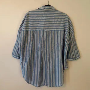 Pilcro Anthropologie Blue Stripe Button Down Shirt Preppy Oversized XS / Small thumbnail 7