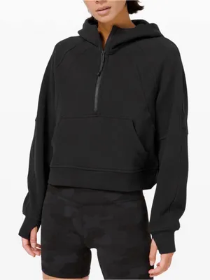Lululemon Scuba Oversized 1/2 Zip up Hoodie sweatshirt jacket Black half thumbnail 1