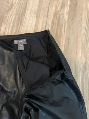 Black Genuine Leather Pants Size 6 thumbnail 4