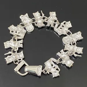 Adorable Silver-tone Enameled Musical Cat Playing Misic Instruments Bracelet 31g thumbnail 6