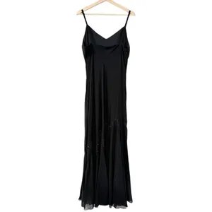 R&M RICHARDS Long Maxi Chiffon Beaded Spaghetti Strap Cocktail Dress thumbnail 4
