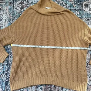 American Eagle Outfitters Camel Tan Mock Neck Slouchy Knit Oversized Sweater XS thumbnail 7