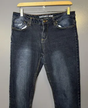 North West Jeans Womens 10 Blue Dark Wash Mid Rise Skinny Stretch Denim thumbnail 1