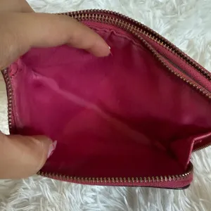 COACH Pink and Brown Signature Coated Canvas Pouch thumbnail 7