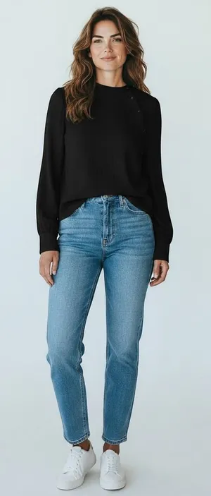 ZARA Black Mandarin Collar Button Front Long‎ Sleeve Blouse Women Size M thumbnail 1