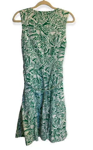 George Green and White Floral Sleeveless Fit and Flare Knee Length Dress Size 4 thumbnail 4