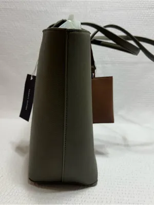 Tommy Hilfiger Olive Green Leather Tote Bag thumbnail 5