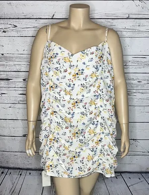 Abercrombie & Fitch NWT Size XXL Floral Print Fully Lined Ruched Mini Dress thumbnail 1