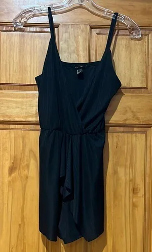 Revamped Black Shorts Sleeveless Romper Classic Woman’s One Piece Romper Size M thumbnail 2