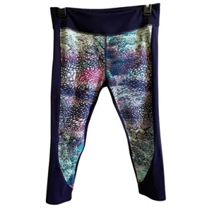Fabletics Sydney Capri Athletic Leggings Athleisure Navy Purple Size Small Gym‎ thumbnail 5