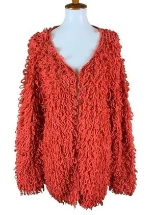 Knitz For Love And Lemons Loopy Knit‎ Open Front Cardigan Sweater Boho Chunky thumbnail 1