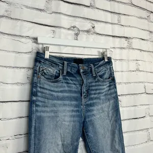 Y2K Buckle Black Ankle Skinny Jeans Women’s 27x27 Fit No. 83 Medium Wash Denim thumbnail 3