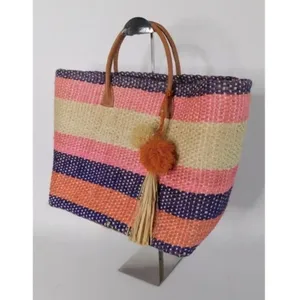 NWT! ANTHROPOLOGIE Pomaria Tassel Tote Straw Colorful Beach Pool Resort Vacation thumbnail 4