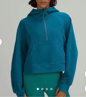 Lululemon size 4 Scuba Oversized Half-Zip Hoodie in blue/green thumbnail 1