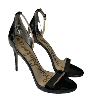 Sam Edelman Patti Black Patent Ankle Strap Sandals Heels Size 9 thumbnail 1