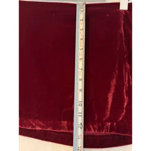 Free People Burgundy Velvet Side Slit Mini Skirt Wine Red Holiday‎ Party Evening thumbnail 2