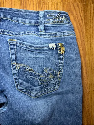 Silver Jeans Co. Tuesday Y2K Low Rise Embroidered Studded Bootcut 31x33 thumbnail 6