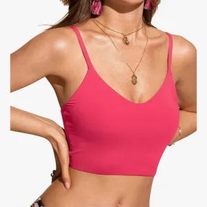 CRZ YOGA Womens Bikini swim bra Top pink Adjustable Straps Padded XL NWT thumbnail 5