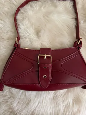 SHEIN Burgundy Mini Shoulder Bag with Buckle Strap thumbnail 9